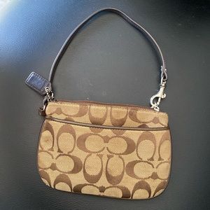 COACH brown wristlet